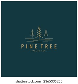 simple pine or fir tree logo,evergreen.for pine forest,adventurers,camping,nature,badges and business.vector