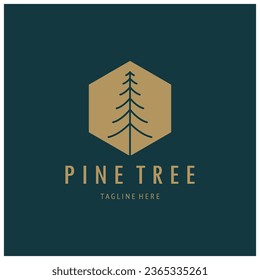 simple pine or fir tree logo,evergreen.for pine forest,adventurers,camping,nature,badges and business.vector