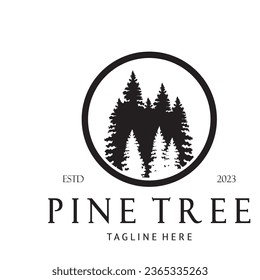 simple pine or fir tree logo,evergreen.for pine forest,adventurers,camping,nature,badges and business.vector