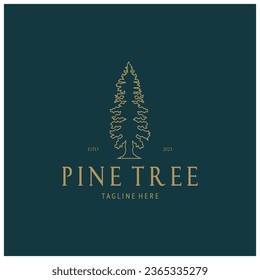 simple pine or fir tree logo,evergreen.for pine forest,adventurers,camping,nature,badges and business.vector
