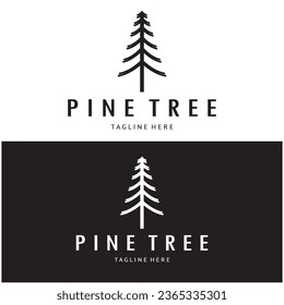 simple pine or fir tree logo,evergreen.for pine forest,adventurers,camping,nature,badges and business.vector