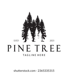 simple pine or fir tree logo,evergreen.for pine forest,adventurers,camping,nature,badges and business.vector