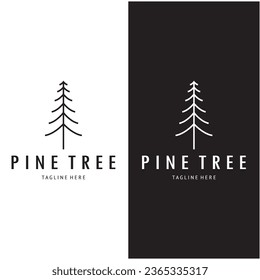 simple pine or fir tree logo,evergreen.for pine forest,adventurers,camping,nature,badges and business.vector