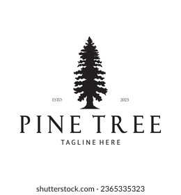 simple pine or fir tree logo,evergreen.for pine forest,adventurers,camping,nature,badges and business.vector