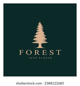 simple pine or fir tree logo,evergreen.for pine forest,adventurers,camping,nature,badges and business.vector