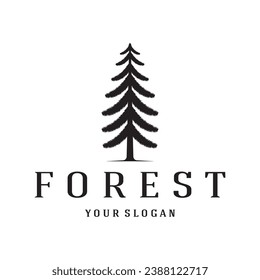 simple pine or fir tree logo,evergreen.for pine forest,adventurers,camping,nature,badges and business.vector