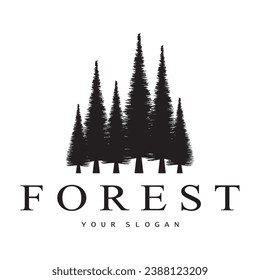 simple pine or fir tree logo,evergreen.for pine forest,adventurers,camping,nature,badges and business.vector