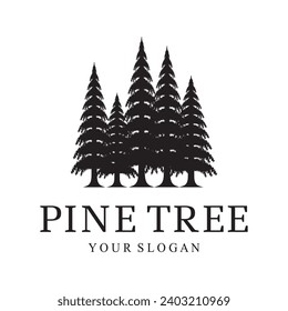 simple pine or fir tree logo,evergreen.for pine forest,adventurers,camping,nature,badges and business.vector
