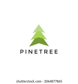 simple pine illustration vector logo