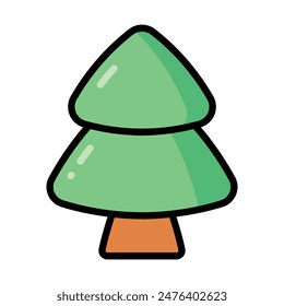 Simple Pine Tree colorful icon Illustration. The icon illustration can be used for websites, print templates, presentation templates, illustrations, etc