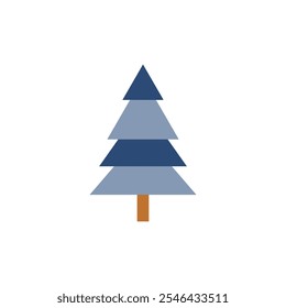 Simple pine tree flat vector illustration on white background