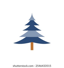 Simple pine tree flat vector illustration on white background