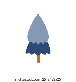 Simple pine tree flat vector illustration on white background