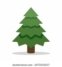 Simple pine tree icon for coniferous, forest and landscape