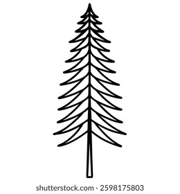 Simple Pine Tree Outline – Triangle Shape Drawing