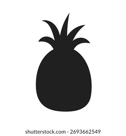 Simple pineapple black silhouette — flat vector illustration for modern, tropical, and pattern designs.