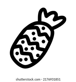simple pineapple fruit with texture icon hand drawn doodle outline vector template illustration collection for coloring book