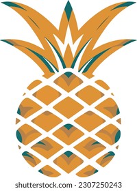 simple pineapple vector design flat colorful 