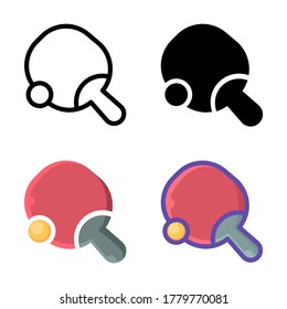 simple pingpong icon design in line, solid, flat and filled lined style for sport icon, website, app, ui and pattern design. vector table tennis illustration in colorful style white background.