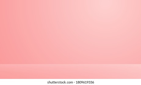 Simple pink 3D minimalist space background.