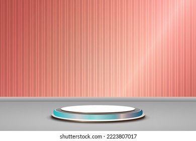 Sencillo podio 3D rosado con líneas de pared