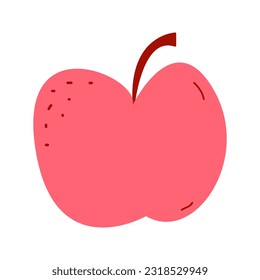 Einfach rosa Apfel im flachen Stil. Vektorgrafik