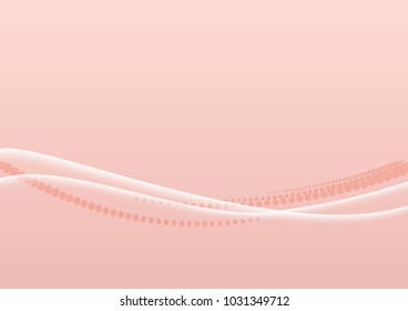 simple pink background with curved dot line vector design
