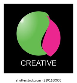 Simple pink blue circle shape vector, for free design.