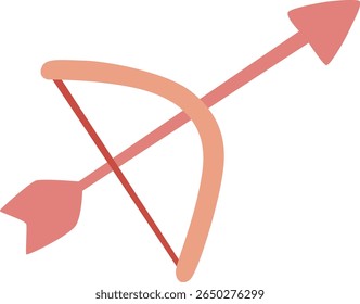 Ilustração simples de arco e seta rosa para o amor e os conceitos do dia de São Valentim