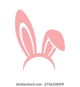 A simple pink bunny ears headband illustration with minimalist style