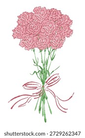 Einfache rosa Nelke Blume Vektorgrafik