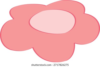 Vetor de flor de desenho animado rosa simples isolado xarope doce elemento gráfico design