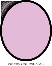 Círculo rosado simple con el icono negro del Vector del contorno