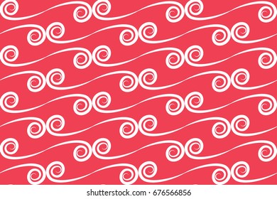 Simple pink curly ribbon pattern