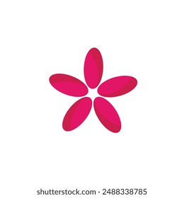 Simple pink flower head, beautiful flower icon flat sign symbol  vector illustration on white background