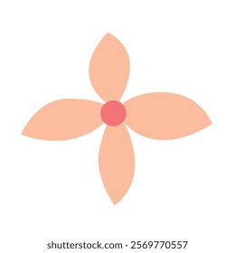 Simple pink flower head vector illustration design template elements