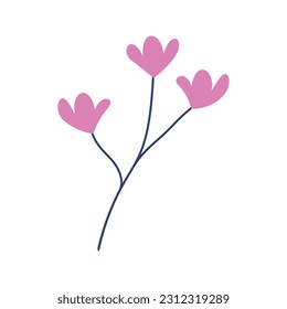 Simple pink flower vector illustration 
