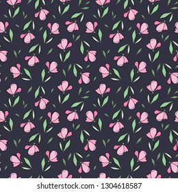 
Simple pink flowers. Background.Vector illustration