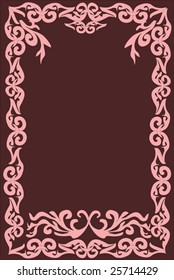 simple pink frame on brown background