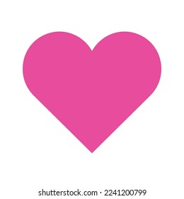 Simple pink heart icon. Flat vector illustration