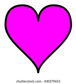 Simple pink heart, isolated over a white background. Vector.