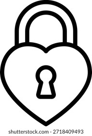 Simples ícone de cadeado em forma de coração rosa, ideal para Dia dos Namorados, amor, segurança, ou temas de site romântico.