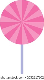 Simple pink lollipop on a gray stick