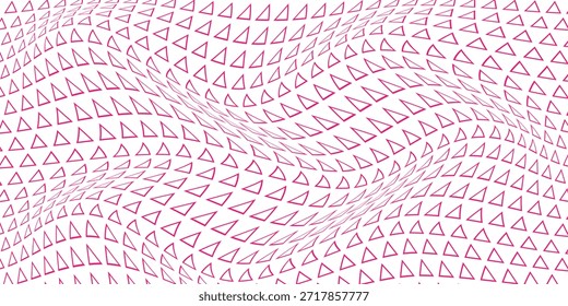 Patrón de onda de triángulo de contorno rosa simple para fondo de póster de Anuncio.