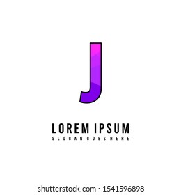 simple pink and purple mono color j logo letter design concept. vector illustration.