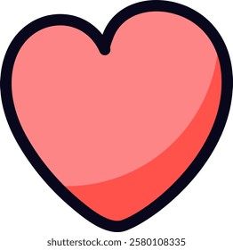 Simple pink and red heart icon symbolizing love and affection.