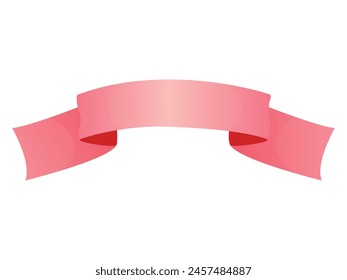 Simple pink ribbon isolated on white. Tape, band. set of characters for text banner. Decorative tape. linear icon vintage banner, graphic sale badge.