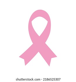simple pink ribbon movement symbol mark