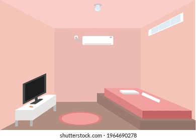 Simple Pink Room Vector Illustration