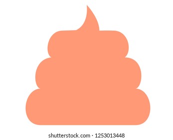 Simple pink silhouette of poo